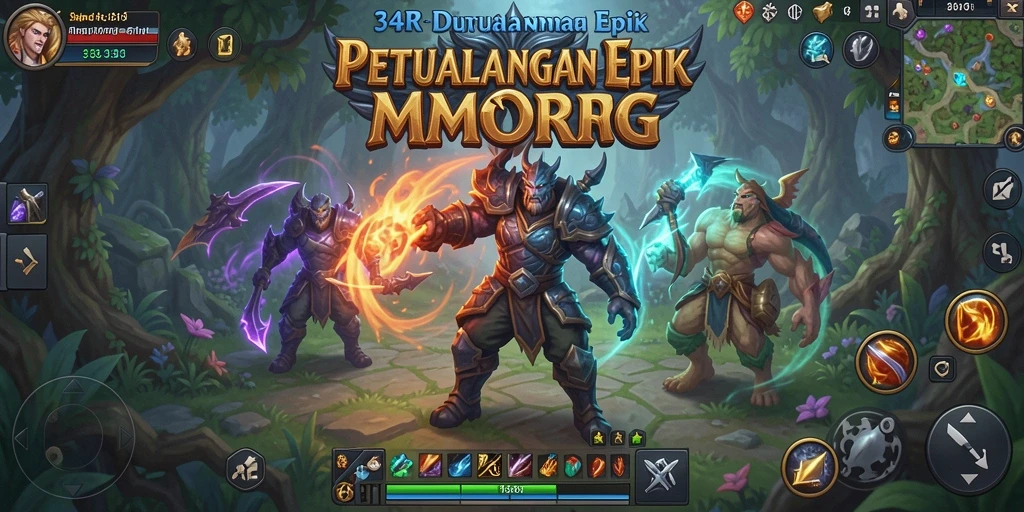 Tampilan gameplay MMORPG yang menakjubkan dalam 34R.