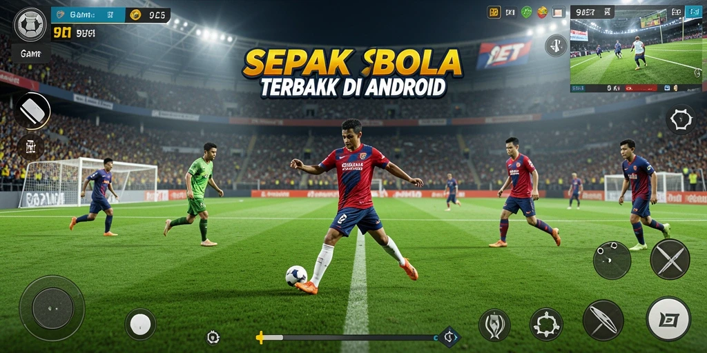 Screenshot gameplay <strong>9ET</strong> dengan aksi seru di lapangan sepak bola.