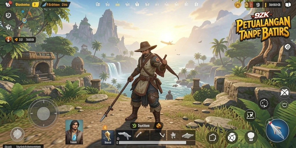 Screenshot gameplay Open World yang menampilkan keindahan dunia 9ZK.