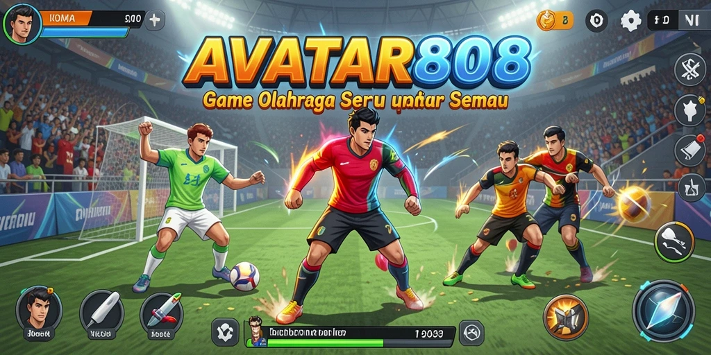 Tampilan gameplay <strong>AVATAR808</strong> yang seru dan dinamis dalam pertandingan olahraga.
