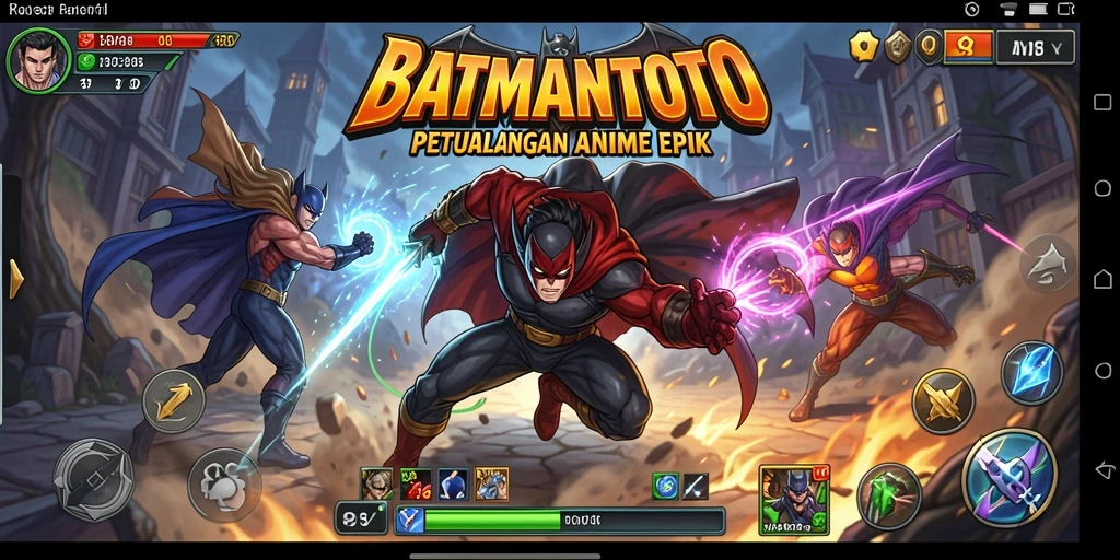 Screenshot gameplay menampilkan aksi seru dan karakter Anime ikonik.