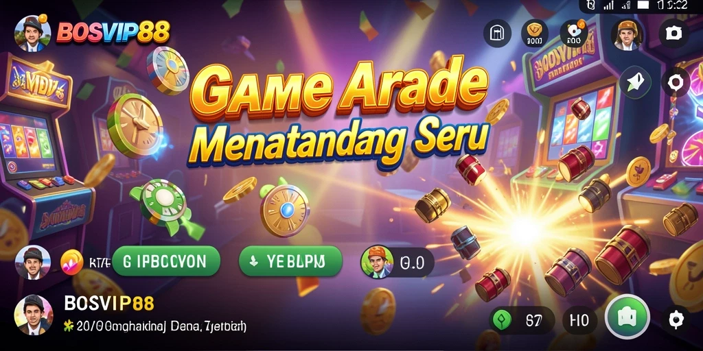 Screenshot utama BOSVIP88 menampilkan aksi seru gameplay Arcade.
