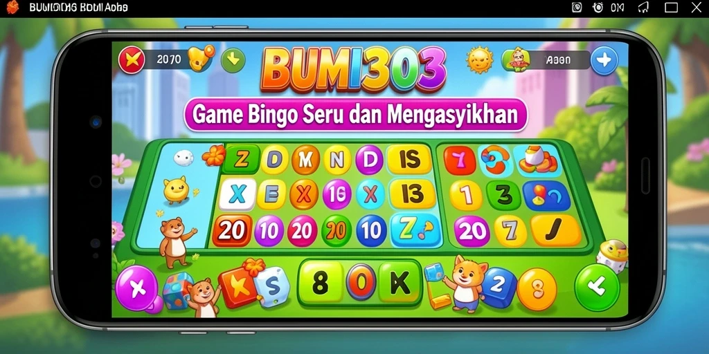 Tampilan gameplay menarik dari BUMI303 dengan elemen Bingo yang mengasyikkan.