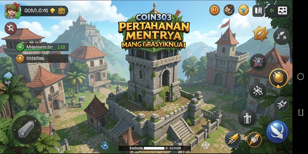 Tangkapan layar gameplay menegangkan dari COIN303 Tower Defense.