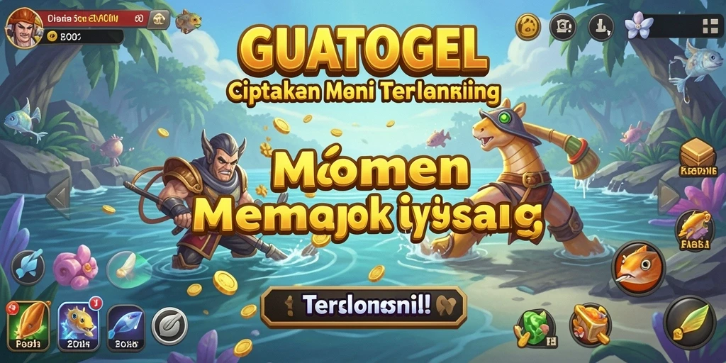 Gameplay GUATOGEL yang menarik dengan aksi memancing yang mendebarkan.