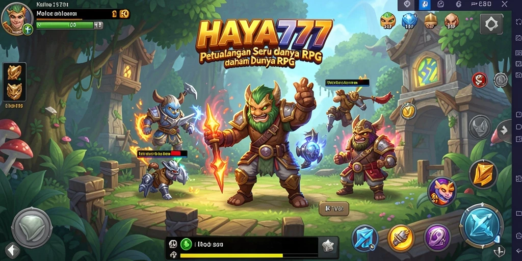 Tampilan gameplay seru HAYA777 yang menampilkan pertarungan epik di dunia RPG.