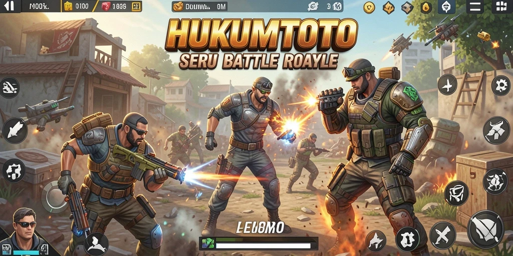 Tampilan gameplay intens di HUKUMTOTO saat bertempur di arena.