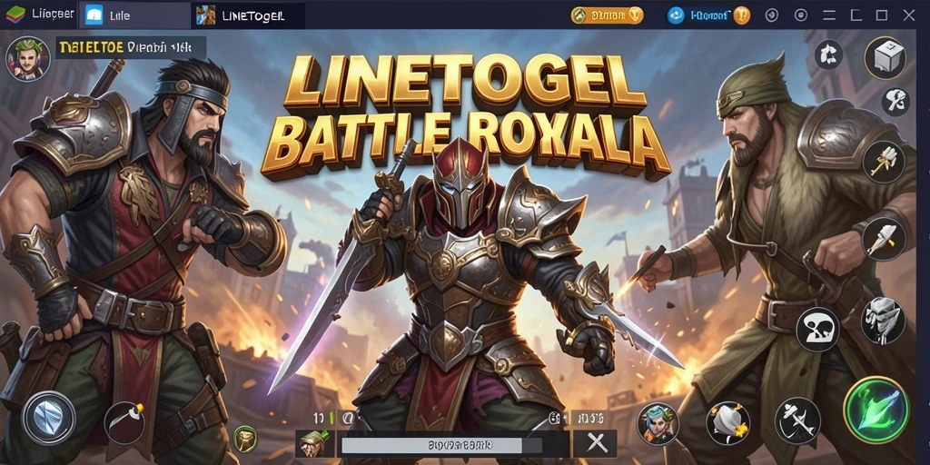 Tangkapan layar gameplay seru di LINETOGEL menunjukkan aksi Battle Royale intens.