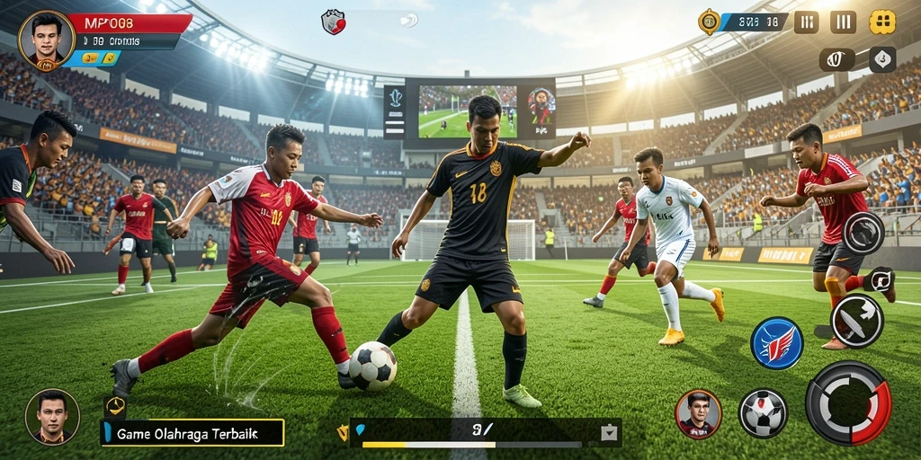 Tampilan gameplay MPO08 saat pertandingan seru berlangsung.