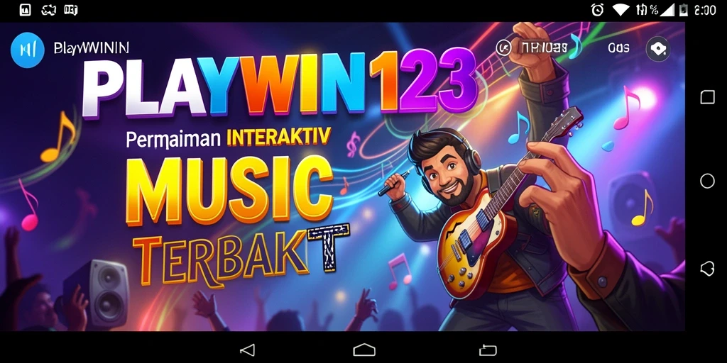 Screenshot utama PLAYWIN123 menampilkan gameplay musik yang seru dan interaktif.