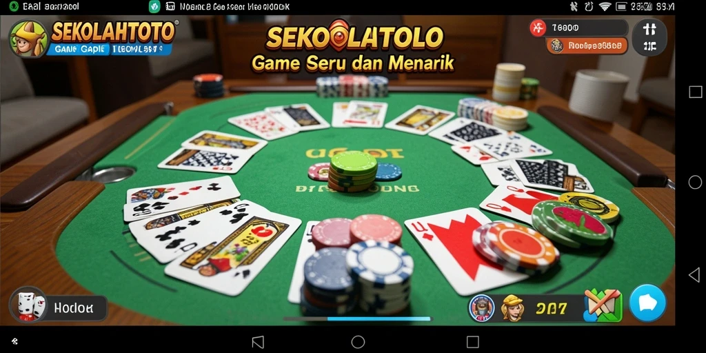 Tampilan gameplay seru dalam permainan Gaple SEKOLAHTOTO.