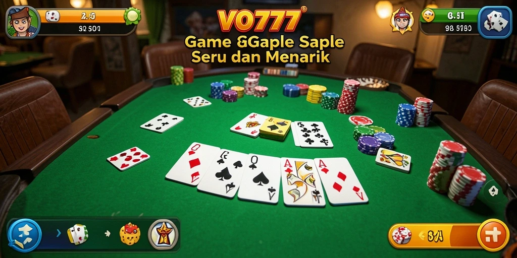 Screenshot VO777 menunjukkan gameplay yang seru dan interaktif dalam permainan Gaple.